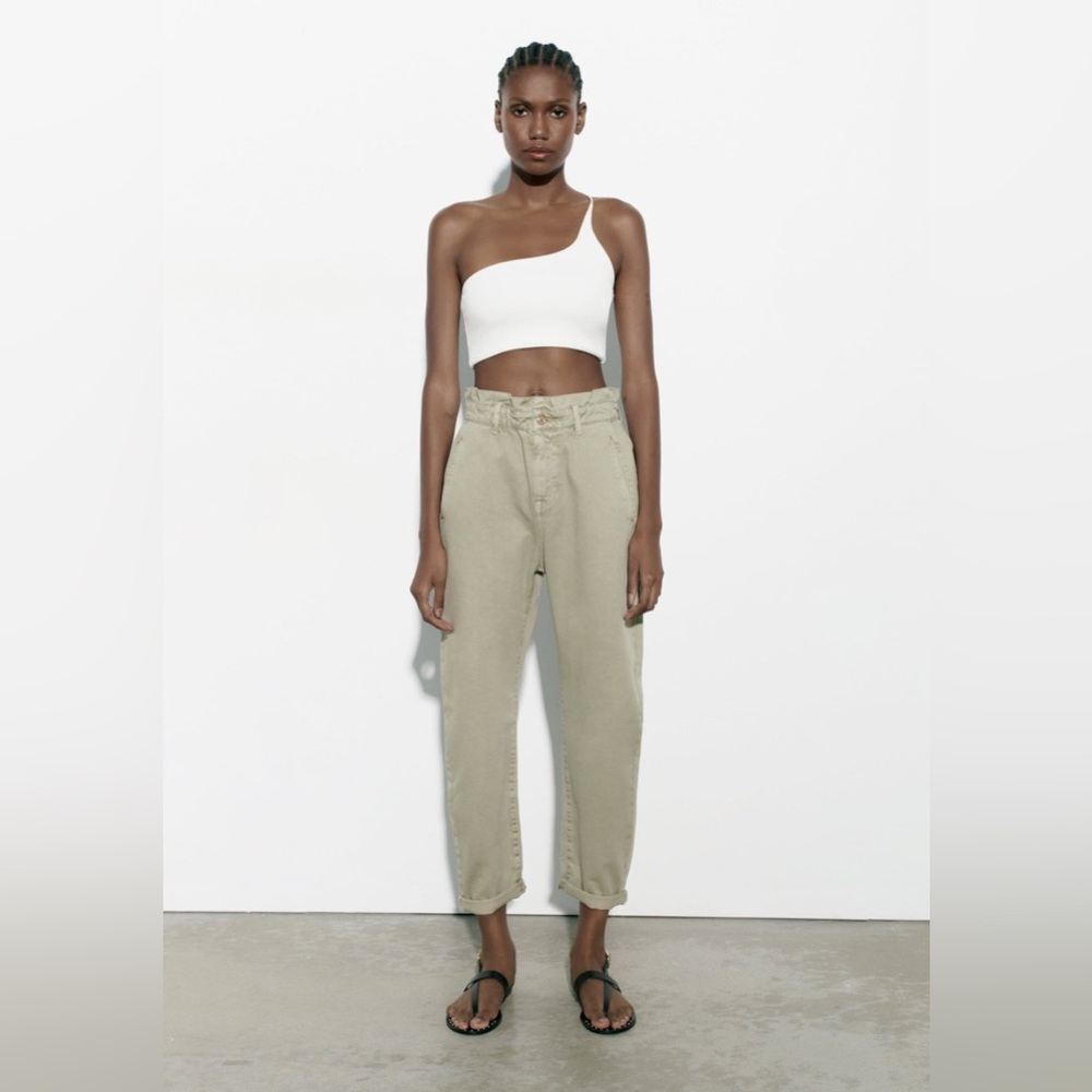 ZARA High Rise Paperbag Jeans